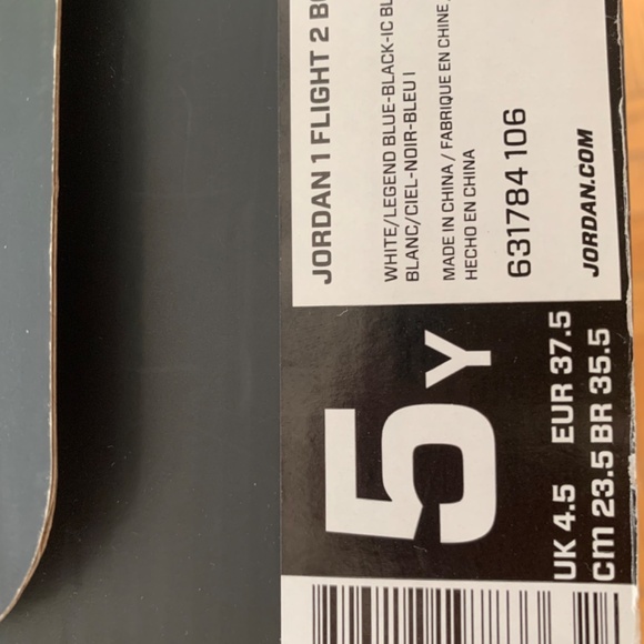 Original Nike Air Jordan 1 Flight 2 BG ( white-ice blue) - Picture 10 of 11